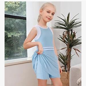 LIONJIE Girls Tennis Golf Dress Outfit Sleeveless Workout Athletic Dresses 5